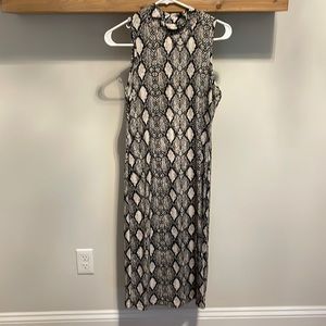 Snakeskin body con dress